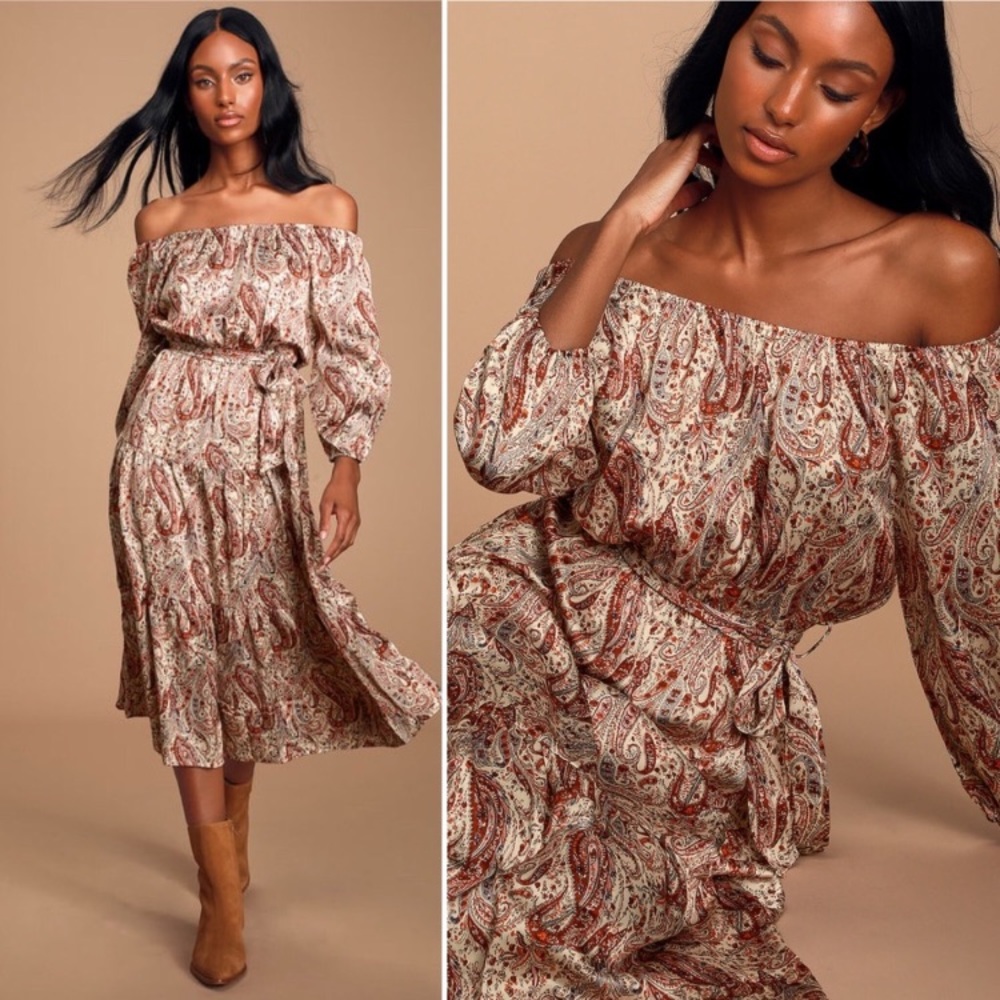 Lulus silk paisley dress